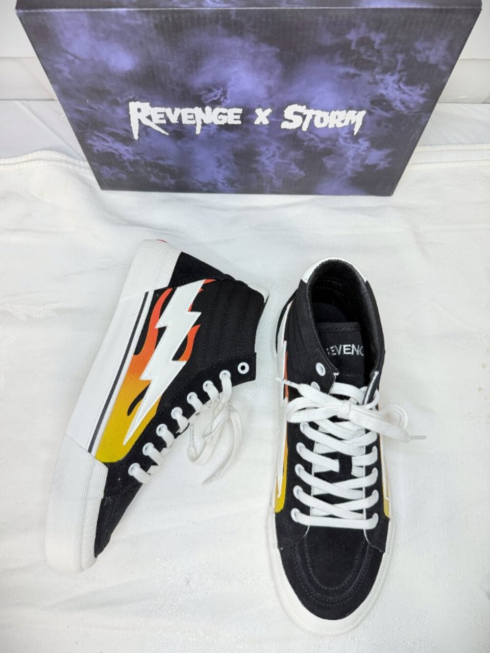 Revenge x Storm Vol. 2 Hi Top Black Flame Sneakers - Rare Brand New In Box